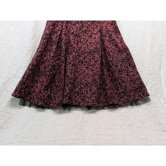 Pura Vida women's size 8 tank midi dress black and red full skirt tulle D3 - Picture 6 of 16